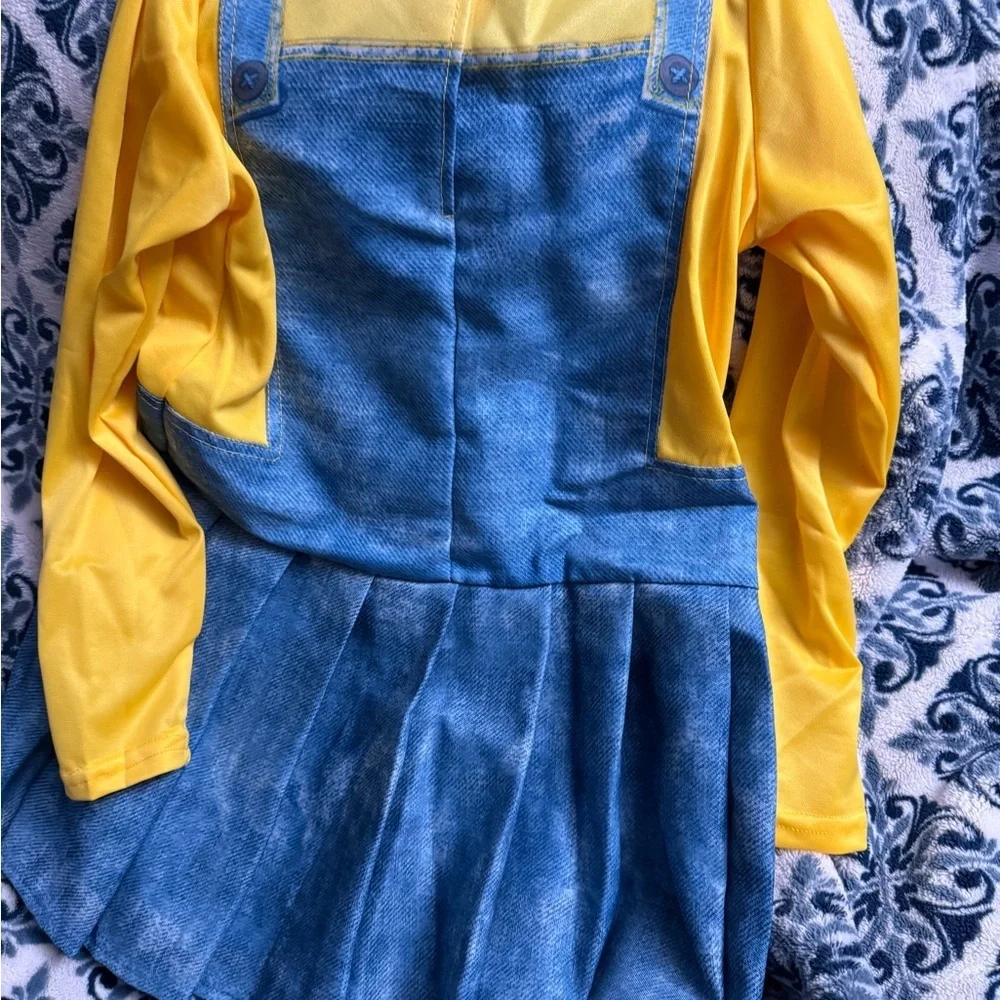 Rubie's Despicable Me Minions Girls sz M Yellow Blue Costume Dress& Goggles NEW - Picture 15 of 16